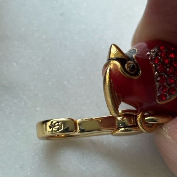 Juicy Couture Red and Gold Bird Brooch - Picture 9 of 9